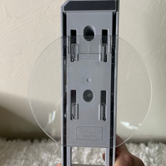 Nintendo Wii Console Silver Stand Dock Bar Clear Round Base RVL-019 Game OEM - Picture 1 of 8